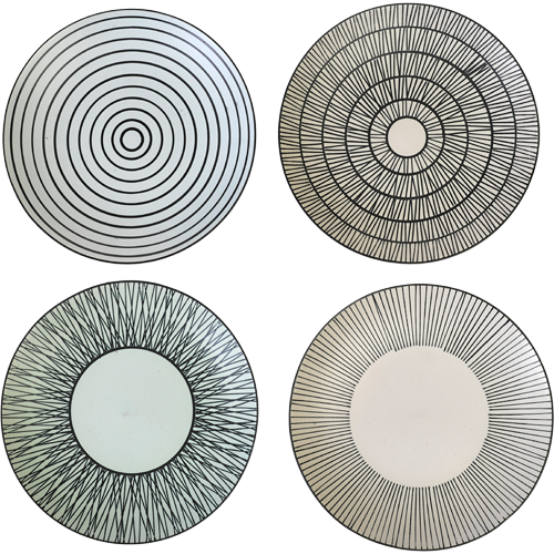 PASTEL PLATE-L-Ceramic Matt Set of 12