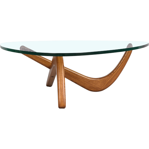 BOOMERANG COFFEE TABLE-Ash Wood Stained in Walnut