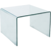 GLASS END TABLE CB002-S TEMPERED GLASS CLEAR FINISH