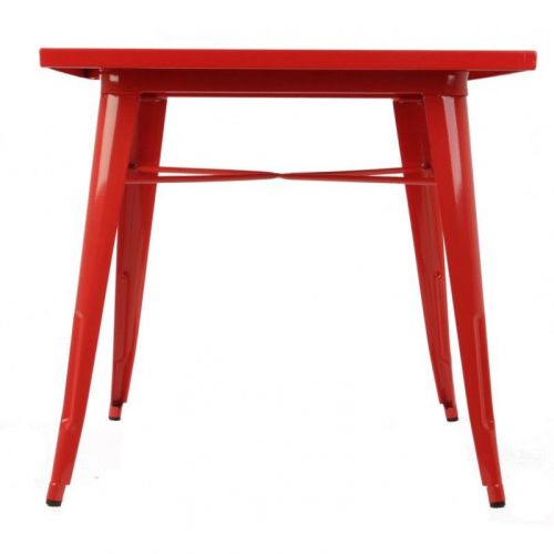 KITCHEN DINING TABLE-Steel lacquer painted in red 