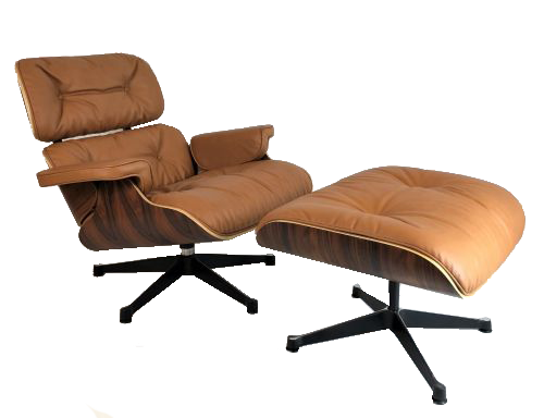 LOUNGE CHAIR WITH OTTOMAN CH4068A/D Tan Leather
