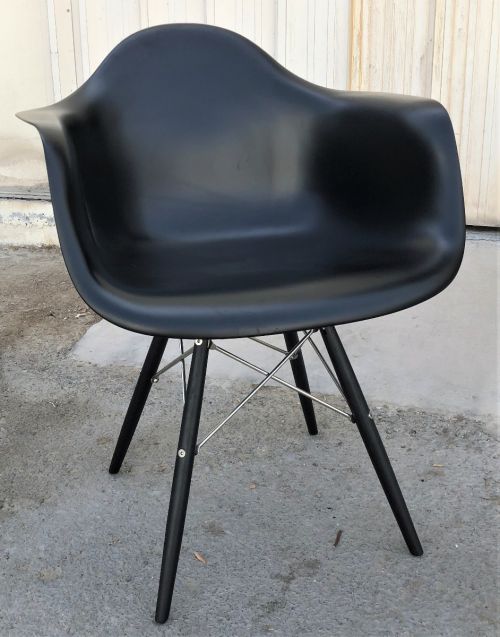 DINING CHAIR CH7191 BLACK MATT WITH BLACK LEGS STAINLESS STEEL