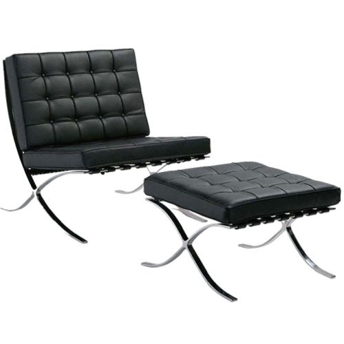 LOUNGE CHAIR WITH OTTOMAN CH8002A/D BLACK