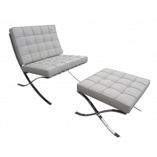 LOUNGE CHAIR WITH OTTOMAN CH8002A/D-WHITE