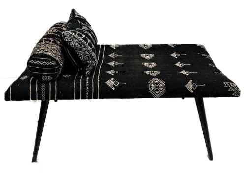 DUNCAN BENCH-Vintage Voile de Mariee Upholstered