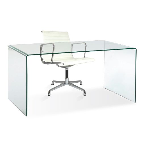 GLASS DESK T002A-TEMPERED GLASS CLEAR FINISH