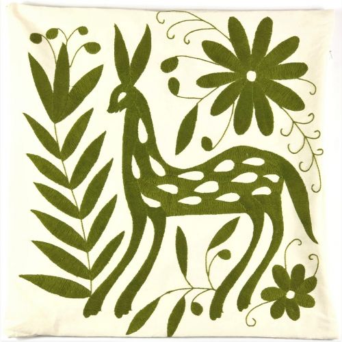 MEXICAN CUSHION OLIVE GREEN 5