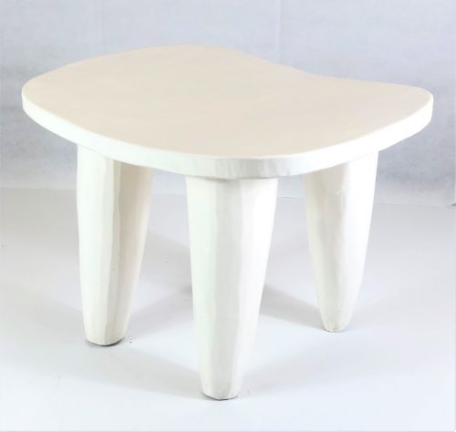SENUFO STOOL TABLE-White