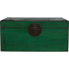 Chinese Trunk-Green - Elm Wood with Antique Paint Finish