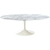 DINING TABLE DT6138A-MARBLE TOP/ALUMINUM PAINTED WHITE GLOSS BASE