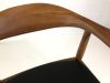 DINING CHAIR CH7252B-Ash Wood Stained in Walnut + Black Leather